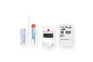 kit image Poooos HPV dual-sampling home test kit with swab and urine samples. po